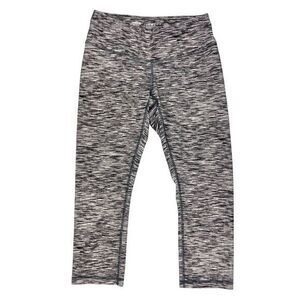 Reebook Athletic Capri Leggings XS Printed Gray Yoga Pilates Workout Gym Pull On